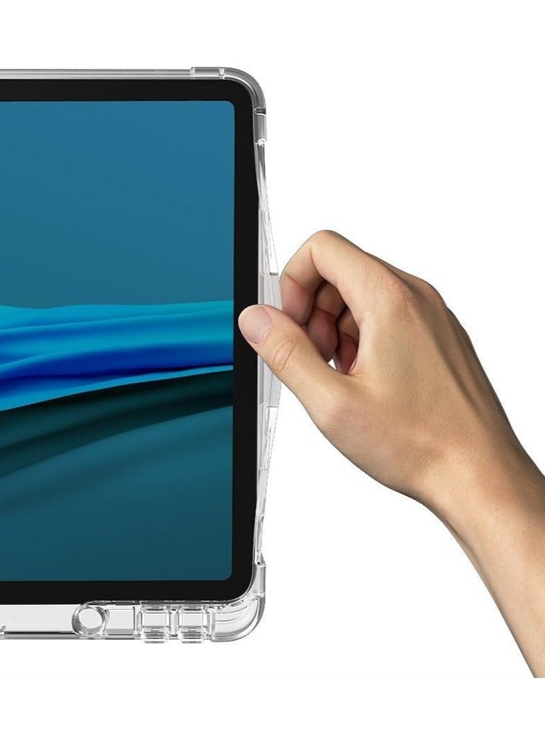 جراب متوافق مع Lenovo Tab M10 Plus الجيل الثالث 10.6 بوصة 2022/Xiaoxin Pad 10.6 بوصة 2022/K10 Pro، جراب ذكي رفيع ثلاثي الطي مع حامل قلم رصاص، غطاء خلفي شفاف - Image 2